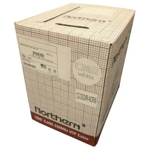 1000 ft. Solid UTP CAT6 (550MHz) Network Cable - <b>CMR</b> - Northern - <b>White</b>