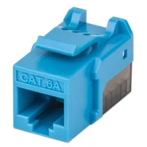 CAT6a RJ45 110 Type 90 Keystone Jack - T568A/B - <b>Blue</b>