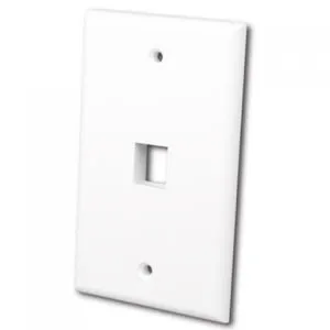 Flush Wallplate for Single Keystone Jack - <b>Bright White</b>